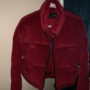 Oversized corduroy puffer coat